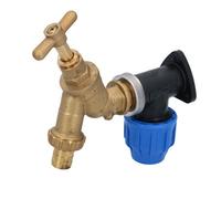 AB Tools 3/4" Hose Barb Tail Bib Tap Outdoor Water Wall Plate Elbow Mount 25mm Pipe