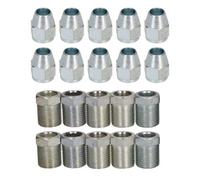 AB Tools 3/4" X 16 Unf Male And Female Steel Brake Pipe Fittings For 1/2" Pipe 20 Pack