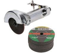 AB Tools 3" / 75mm Air Cut Off Cutting Tool Pneumatic Grinding Saw Cutter With 26 Discs