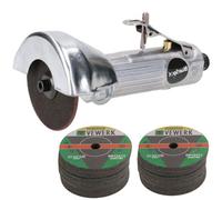 AB Tools 3" / 75mm Air Cut Off Cutting Tool Pneumatic Grinding Saw Cutter With 52 Discs