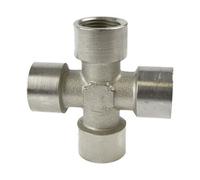 AB Tools 3/8" Bsp Cross Fitting Female Thread Manifold Air / Hydraulic Fitting Ft062