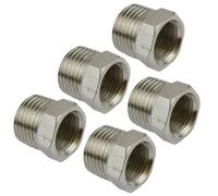 AB Tools 3/8" Bsp Male To 1/4" Bsp Female Threaded Adapter Hex Bush 5 Pack Ft079