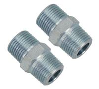 AB Tools 3/8" Bsp Male To Male Air Line Hose Compressor Fitting Union 2 Pack Ft048