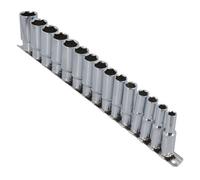 AB Tools 3/8" Drive Deep Metric 6-Sided Single Hex Sockets Rail 15Pc 8mm - 22mm Bergen