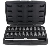 AB Tools 3/8" Drive Master Drain Sump Plug Key Set For Engines Gear Boxes 21Pc Kit
