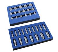 AB Tools 3/8" Drive Metric Shallow And Deep Bi-Hex 12 Point Sockets 8mm - 24mm 34Pc