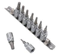 AB Tools 3/8" Drive Torx / Star Plus Male Sockets Tp10 - Tp50 9Pcs Set By Bergen