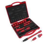 AB Tools 3/8” Drive VDE Insulated Metric Socket and Accessory Tool Kit 16pc Hex + T bar