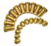 AB Tools 3/8" X 24 Unf Male And Female Brass Brake Pipe Fittings For 3/16" Pipe 20 Pack
