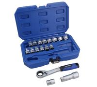 AB Tools 3/8In And 1/2In Drive Go Through Go-Thru Metric Socket Set 10 - 24mm 17Pc