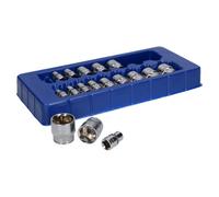 AB Tools 3/8In Drive Shallow Metric mm Sockets 6 Sided Single Hex 8mm To 24mm 17Pc