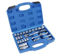 AB Tools 3/8In Drive Shallow Metric Socket And Accessory Set 6mm - 24mm 26Pc