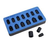 AB Tools 3/8In Drive Shallow Stubby Metric Sockets 6 Sided Single Hex 7mm-19mm 13Pc