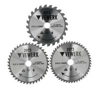 AB Tools 3 Pack - 210mm X 30mm Tct Circular Saw Blade Set 24T 40T 48T Wood Cutting