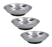 AB Tools 3 Pack Magnetic Parts Tray Dish Storage Holder Circular Round Stainless Steel 6" At704