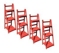 AB Tools 3 Shelf Tier Wooden Garden Planter Plant Display Rack Holder Flowers Herbs 4Pc