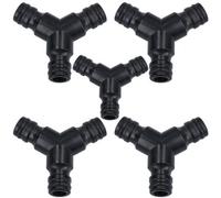 AB Tools 3 Way Garden Hose Pipe Coupler Connector Joiner Watering Water Pipes 5Pc