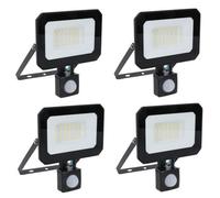 AB Tools 30 Watt Led Mini Floodlight With Sensor Lighting 2400 Lumens Ip65 + Bracket 4Pc