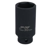 AB Tools 30mm 1/2" Drive Double Deep Metric Impact Socket Single Hex By Bergen At597