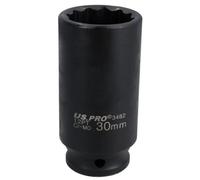 AB Tools 30mm Metric 1/2" Drive Deep Rear Hub Axle Nut Socket 12 Sided Bi-Hex