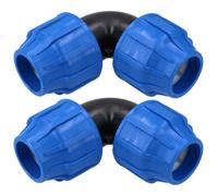AB Tools 32 X 32mm Mdpe Elbow 90 Degree Compression Coupling Fitting Connector 2Pk