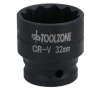 AB Tools 32mm 1/2In. Drive Shallow Metric Impact Impacted Socket 12 Sided Bi-Hex