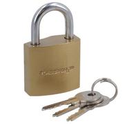 AB Tools 32mm Iron Padlock Security Lock Brass Finish With Hardened Steel Shackle 1Pc