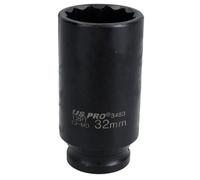 AB Tools 32mm Metric 1/2" Drive Deep Rear Hub Axle Nut Socket 12 Sided Bi-Hex