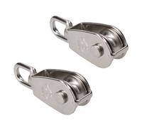 AB Tools 32mm Pulley Block Rope Rigging 316 Marine Grade Stainless Steel Swivel 2 Pack