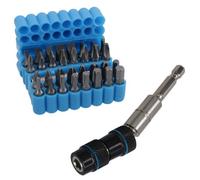 AB Tools 33Pc Magnetic Screwdriver Bit Set With 1/4In Angled 20 Degree Drill Attachment