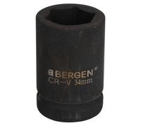 AB Tools 34mm Metric 1" Drive Deep Impact Socket 6 Sided Single Hex Thick Walled