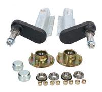 AB Tools 350Kg Galvanised Trailer Suspension Unit & Hubs (Pair) 4" Pcd Taper Bearings