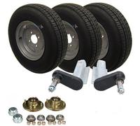 AB Tools 350Kg Galvanised Trailer Suspension Units & 10" Wheels & Tyres Kit 4" Pcd Hubs