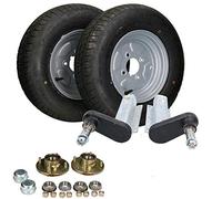 AB Tools 350kg Galvanised Trailer Suspension Units & 10" Wheels & Tyres Kit 4" PCD Hubs
