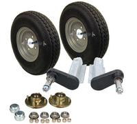 AB Tools 350Kg Galvanised Trailer Suspension Units & 8" Wheels & Tyres Kit 4" Pcd Hubs