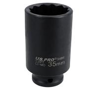 AB Tools 35mm Metric 1/2" Drive Deep Rear Hub Axle Nut Socket 12 Sided Bi-Hex