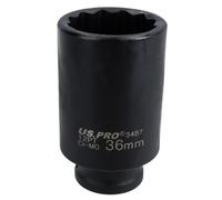 AB Tools 36mm Metric 1/2" Drive Deep Rear Hub Axle Nut Socket 12 Sided Bi-Hex