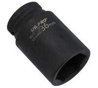 AB Tools 36mm Metric 3/4 Drive Double Deep Impact Socket 6 Sided Single Hex Thick Walled