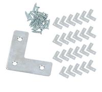 AB Tools 37mm (1.5In.) Corner Mending Plate Angle Bracket L Shape Reinforcing Repairing 24Pc