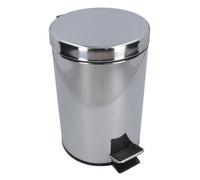AB Tools 3L Waste Pedal Bin Stainless Steel Kitchen Bathroom House Rubbish Dustbin