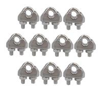 AB Tools 3mm Wire Rope/Cable Grip/Clamp Stainless Steel 316 Marine Grade 10 Pack