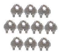 AB Tools 3mm Wire Rope / Cable Grip / Clamp Stainless Steel 316 Marine Grade 10 Pack