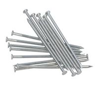 AB Tools 3mm X 100mm Round Headed Wire Nails For Concrete Brick Wood 16Pc Zinc Plated