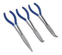 AB Tools 3Pc 11" Long Nose Plier Straight / 45 / 90 Degree Pliers Set