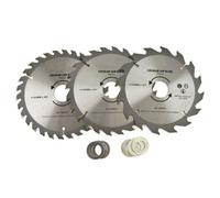 AB Tools 3Pc 160mm Tct Circular Saw Blades 16/24/30 Tpi & Adapter Rings Reducer