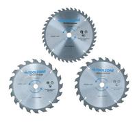 AB Tools 3Pc 190mm Tct Circular Saw Blades 20 / 24 And 40 Teeth 16mm Bore