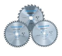 AB Tools 3Pc 235mm Tct Circular Saw Blades 24 / 40 And 48 Teeth Inc Adapter Rings