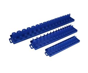 AB Tools 3pc ABS Plastic Socket Holder Tray Sets Metric 1/4", 3/8", 1/2" dr Rail TE834
