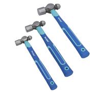 AB Tools 3Pc Ball Pein Hammer Set With Fibreglass Handles + Tpr Grip 8Oz 16Oz 32Oz