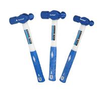 AB Tools 3Pc Ball Pein Hammers With Fibreglass Shaft And Tpr Handles 16 / 24 / 32 Oz